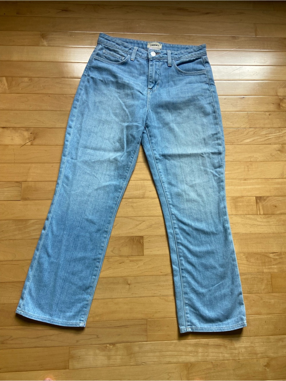 L’AGENCE Women’s Light Wash Straight Leg Jeans Size 26 Premium Denim Made in USA